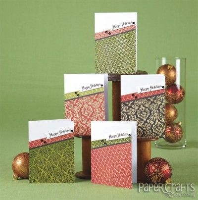 Elegant Happy Holidays Card Set